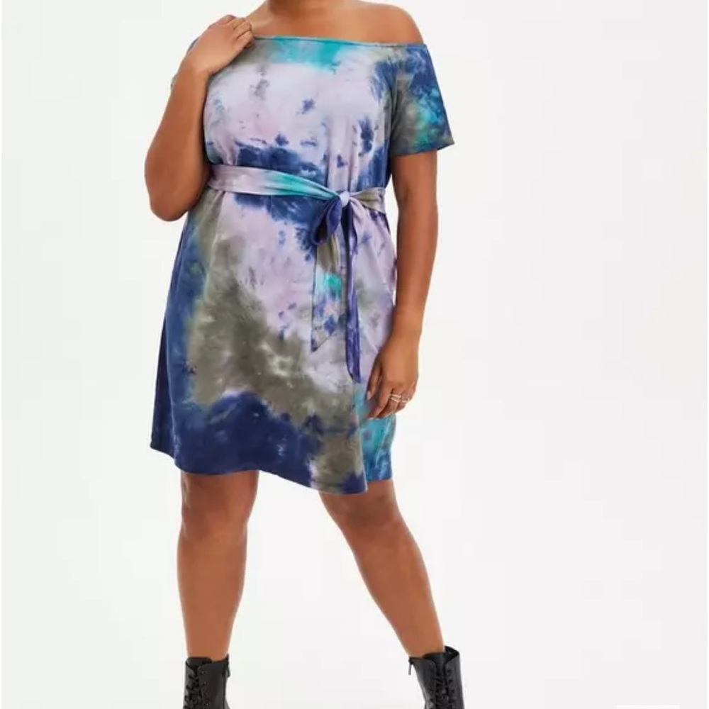 TORRID | Mini French Terry Off-Shoulder Tee Shirt Dress
